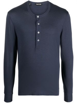 T-shirt a maniche lunghe Tom Ford blu