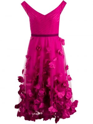 Vestido de cóctel Marchesa Notte rosa