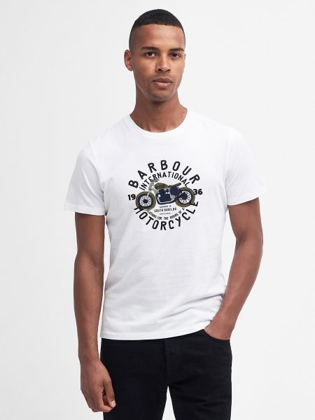 Camiseta con estampado manga corta Barbour blanco
