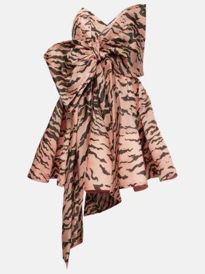 Hodvábne šaty s mašľou Zimmermann ružová
