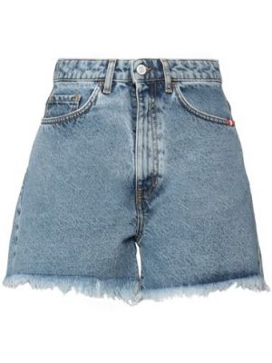 Shorts di jeans di cotone Amish blu