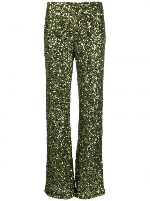 Ravne hlače s cekini P.a.r.o.s.h. zelena