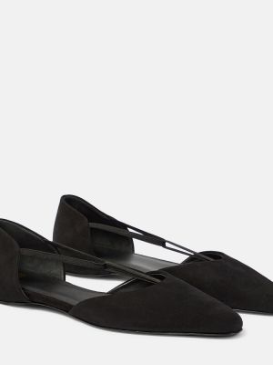 Bőr balerina cipők Toteme fekete
