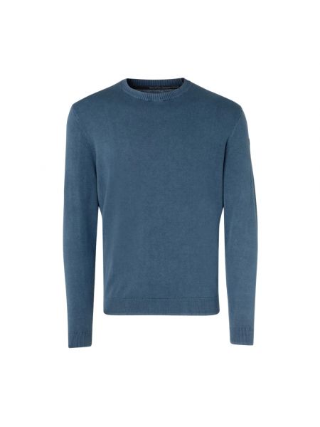 Dzianinowy sweter Rrd niebieski