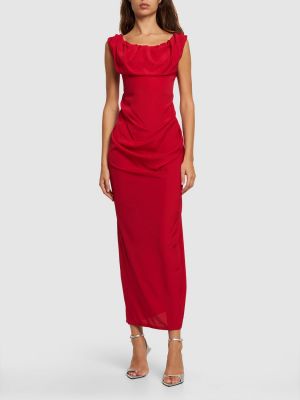 Dolga obleka iz krep tkanine Vivienne Westwood rdeča
