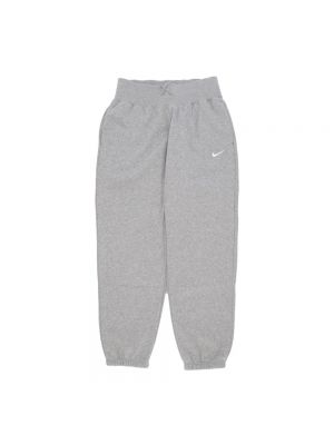 Szare spodnie sportowe polarowe oversize Nike