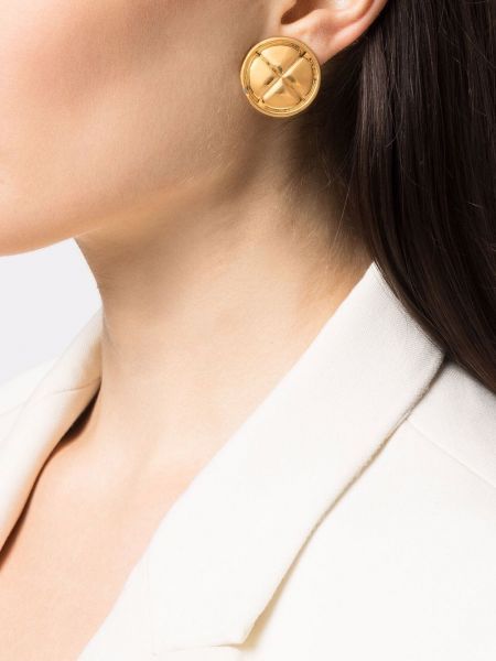Pendientes acolchadas con estampado de rombos Chanel Pre-owned dorado