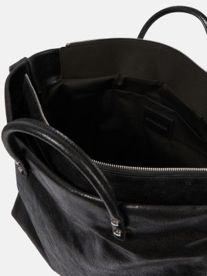 Usnjena nakupovalna torba Ann Demeulemeester črna