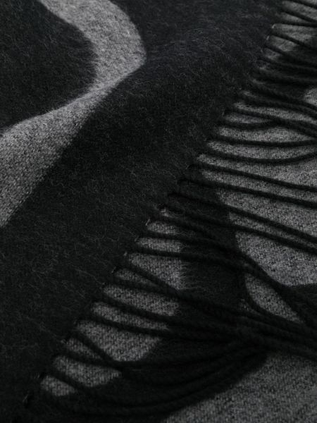 Vlněný šál s potiskem Calvin Klein černý