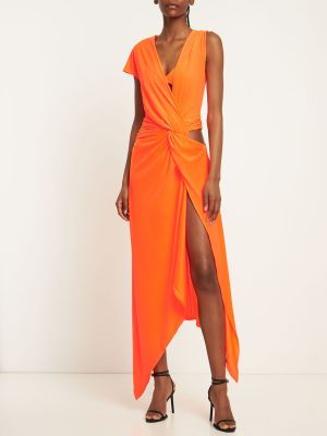 Миди рокля от джърси Alessandro Vigilante оранжево