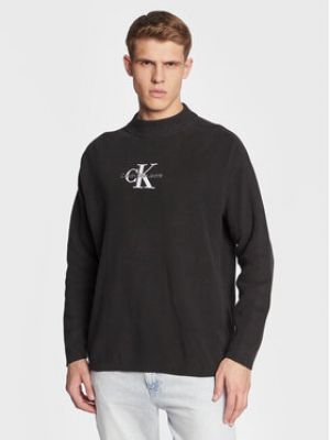 Voľný priliehavý sveter Calvin Klein Jeans čierna
