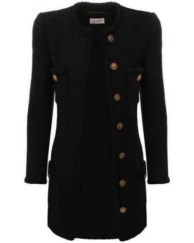 Шерстяной пиджак Saint Laurent черный