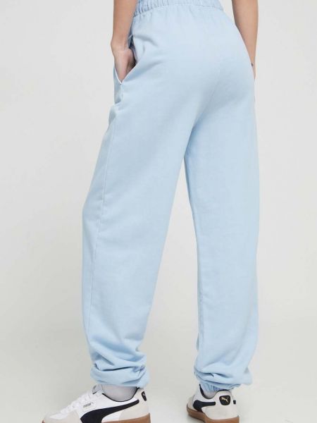 Pantaloni sport din bumbac Hugo albastru