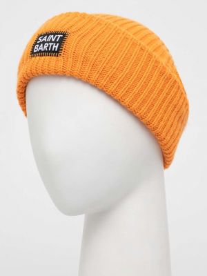 Dzianinowa czapka Mc2 Saint Barth pomarańczowa