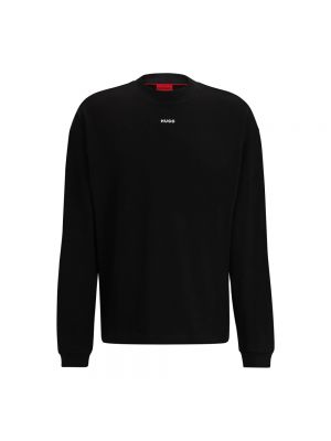Bluza z nadrukiem z długim rękawem relaxed fit Hugo Boss czarna