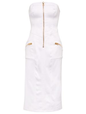 Памучна миди рокля Tom Ford бяло