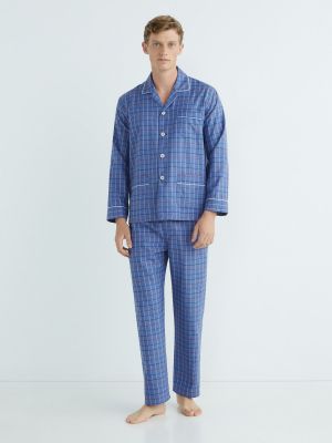 Pijama a cuadros Olimpo azul