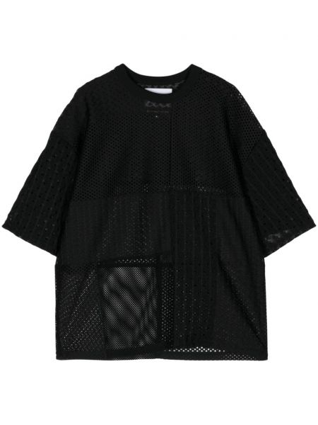 Nėriniuotas marškinėliai Yoshiokubo juoda