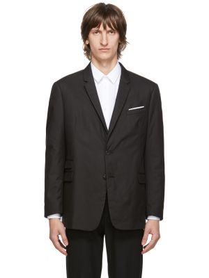 Черный узкий пиджак классического кроя Neil Barrett