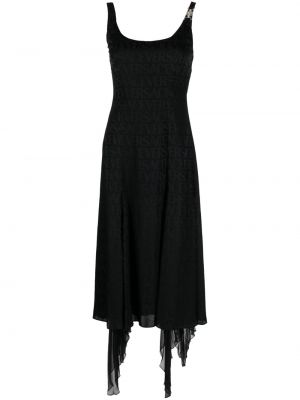 Žakárové koktejlové šaty Versace černé