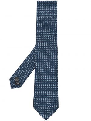 Копринена вратовръзка с принт с абстрактен десен Dunhill синьо