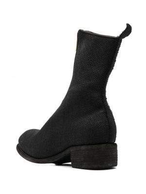 Kožené kotníkové boty na zip Guidi černé