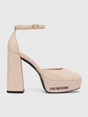 Pantofi cu toc cu toc Love Moschino bej