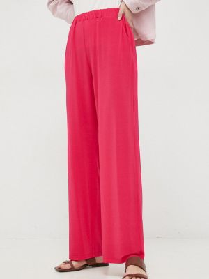 Max Mara Leisure nadrág női, rózsaszín, magas derekú széles