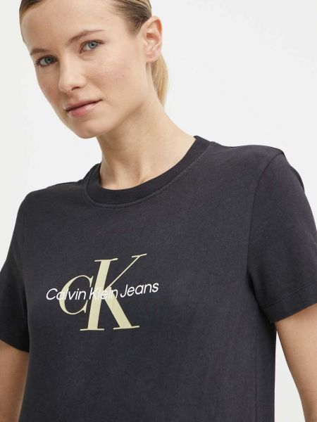 Koszulka bawełniana Calvin Klein Jeans czarna