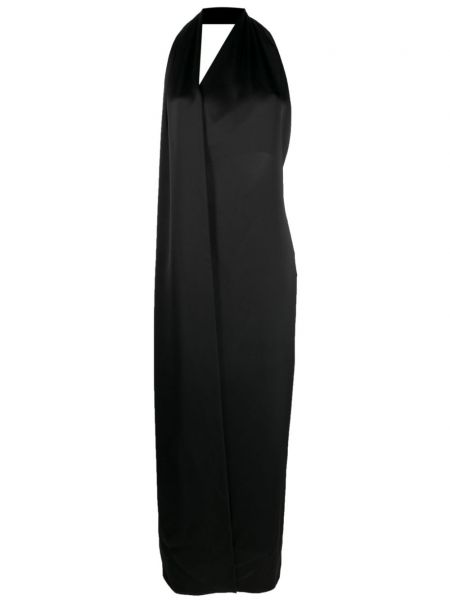 Saténové dlouhé šaty Loewe čierna