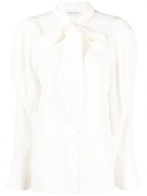 Svilena bluza iz krep tkanine Nina Ricci bela
