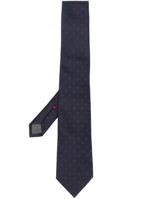 Cravatta ricamata a pois Brunello Cucinelli blu