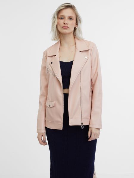 Кожаная куртка из искусственной кожи Orsay розовая