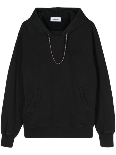 Pamučna hoodie s kapuljačom Ambush crna