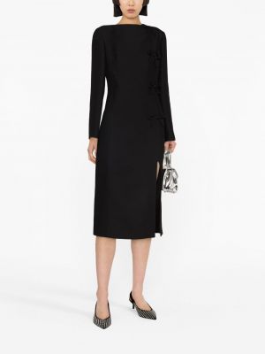Midi šaty s mašlí Valentino Garavani černé