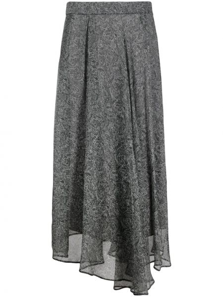 Falda de cachemir con estampado con estampado de cachemira Brunello Cucinelli gris