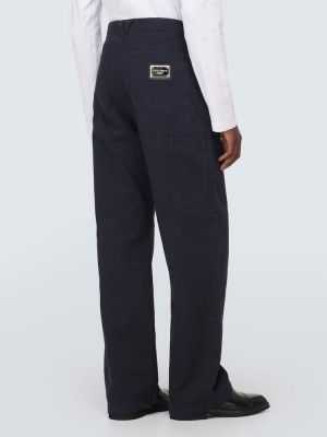Bavlněné rovné kalhoty Dolce&gabbana modré