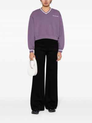 Sweatshirt mit stickerei mit v-ausschnitt Sporty & Rich lila