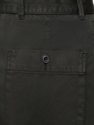 Плисирани памучни панталон Lemaire зелено