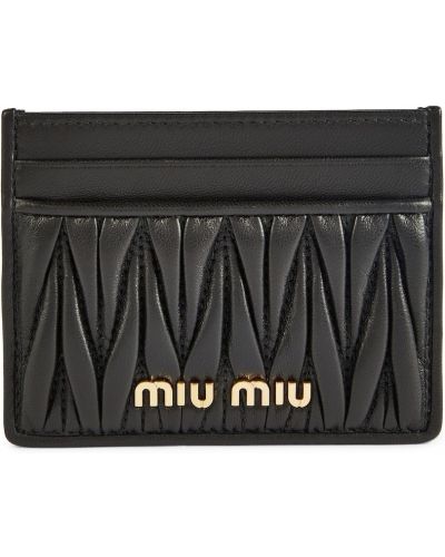 Kožená peněženka Miu Miu černá