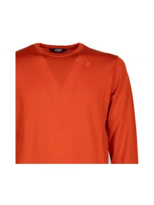Sweter z wełny merino K-way pomarańczowy
