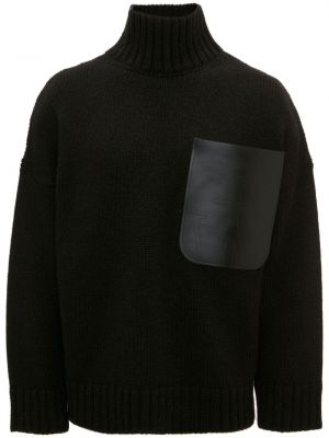 Iš natūralios odos megztinis su kišenėmis Jw Anderson juoda