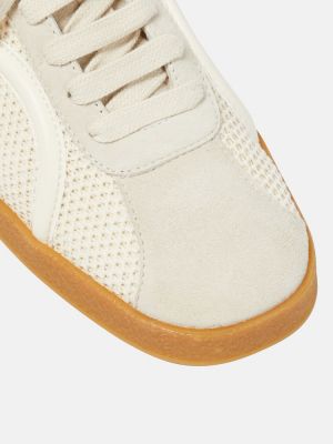 Sneakersy skórzane z siateczką Toteme białe