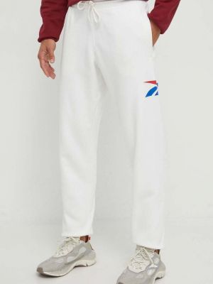 Класически панталони с принт Reebok Classic бяло