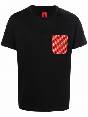 Bombažna majica z žepi Ferrari črna