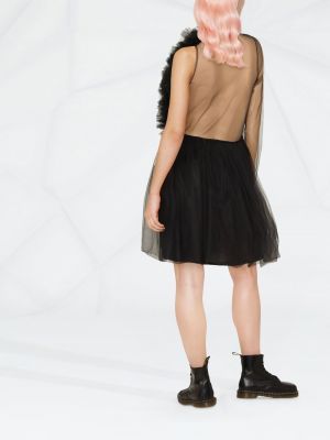 Sukienka mini z siateczką asymetryczna Alchemy czarna