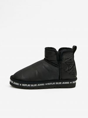 Členkové topánky Replay - čierna