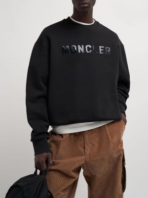 Bluza dresowa bawełniana Moncler czarna