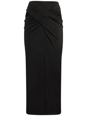 Drapovaný džerzej midi sukňa 16arlington čierna