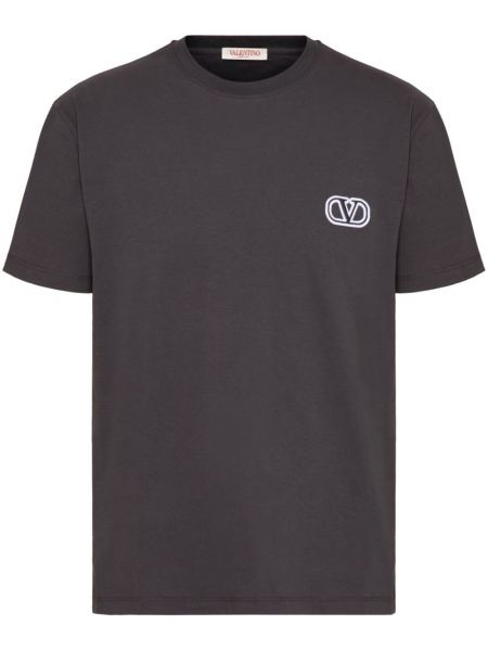 Kokvilnas t-krekls Valentino Garavani pelēks